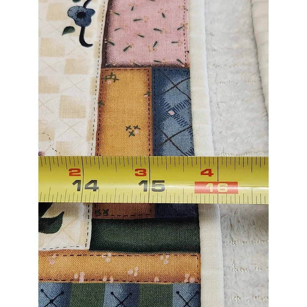 Leslie Beck Placemats Cranstson- Set Of Four Bear Angels Faux Quilt Cottage Core
